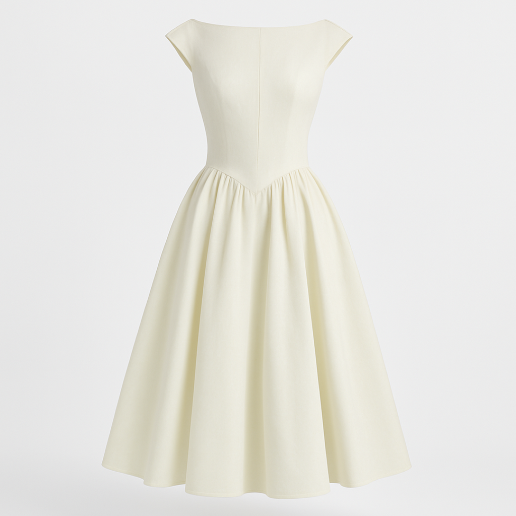 Vestido midi de espalda descubierta con silueta ajustada