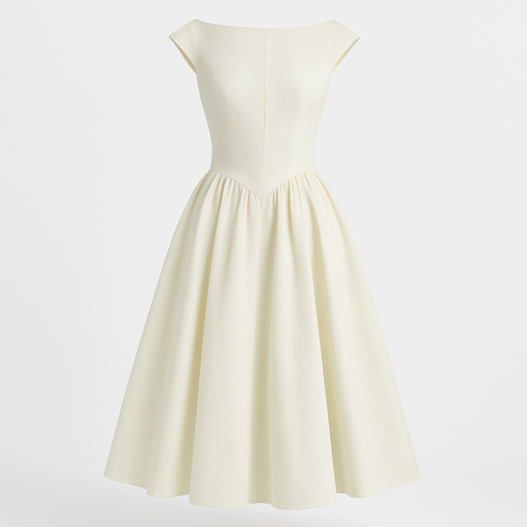 Open Back Midi Dress with Fitted Silhouette
