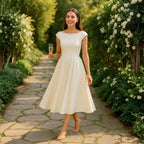 Vestido midi de espalda descubierta con silueta ajustada