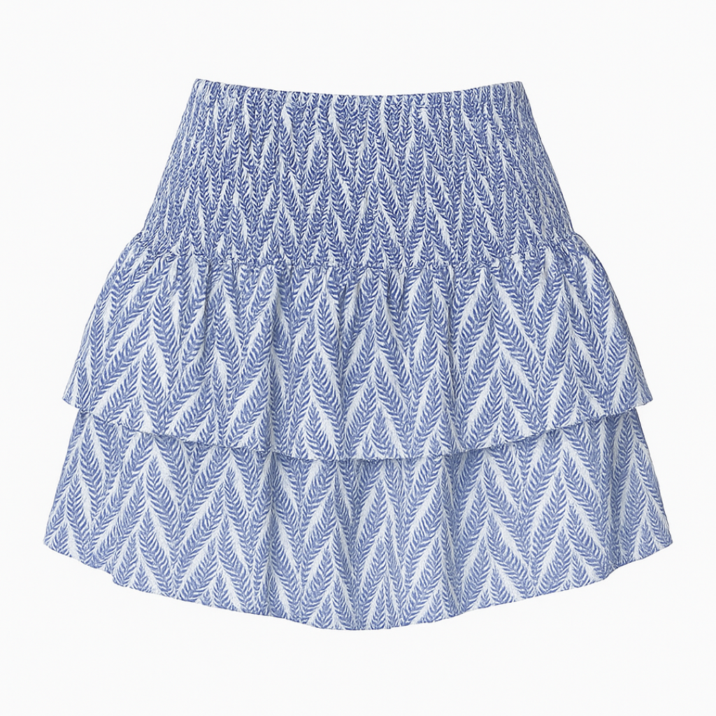 Boho High-Waisted Mini Skirt with Embroidered Trim