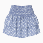 Boho High-Waisted Mini Skirt with Embroidered Trim
