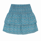 Boho High-Waisted Mini Skirt with Embroidered Trim