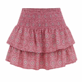 Boho High-Waisted Mini Skirt with Embroidered Trim