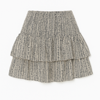 Boho High-Waisted Mini Skirt with Embroidered Trim