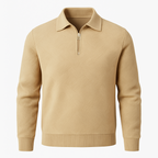 Jersey texturizado con cremallera corta y corte moderno ajustado