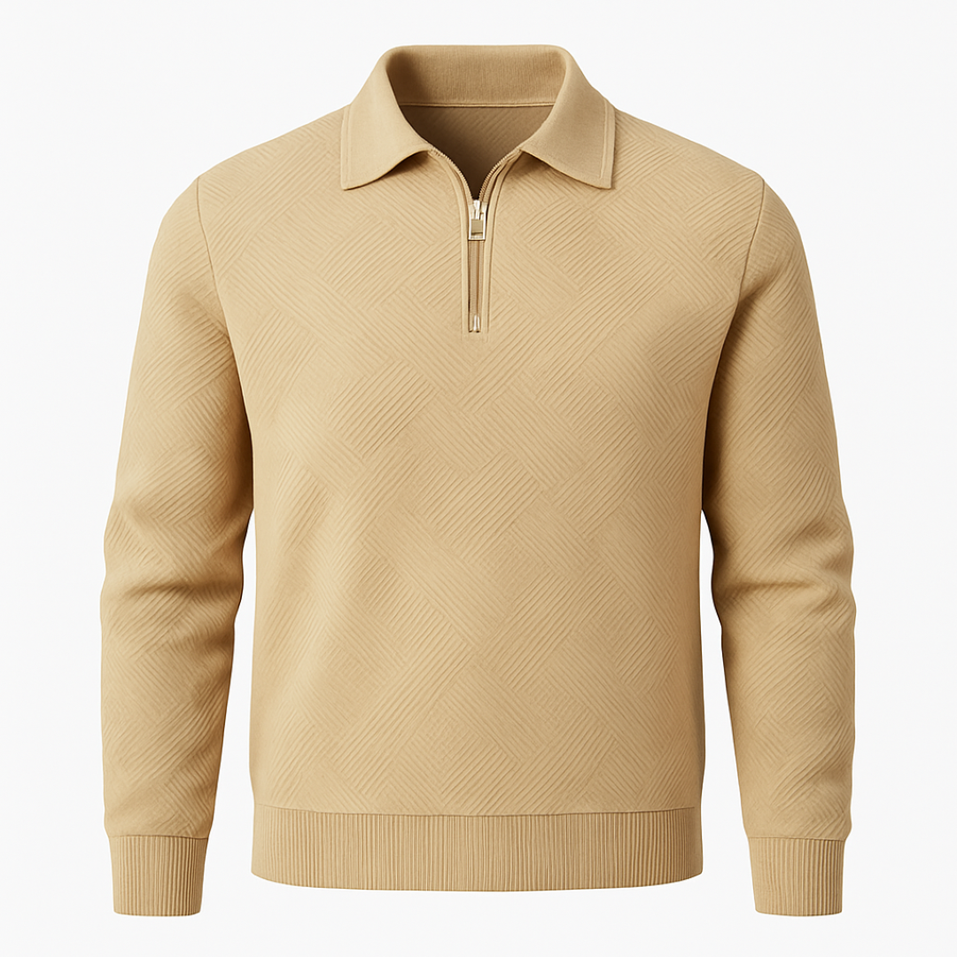 Textured Quarter-Zip Pullover with a Slim Modern Fit