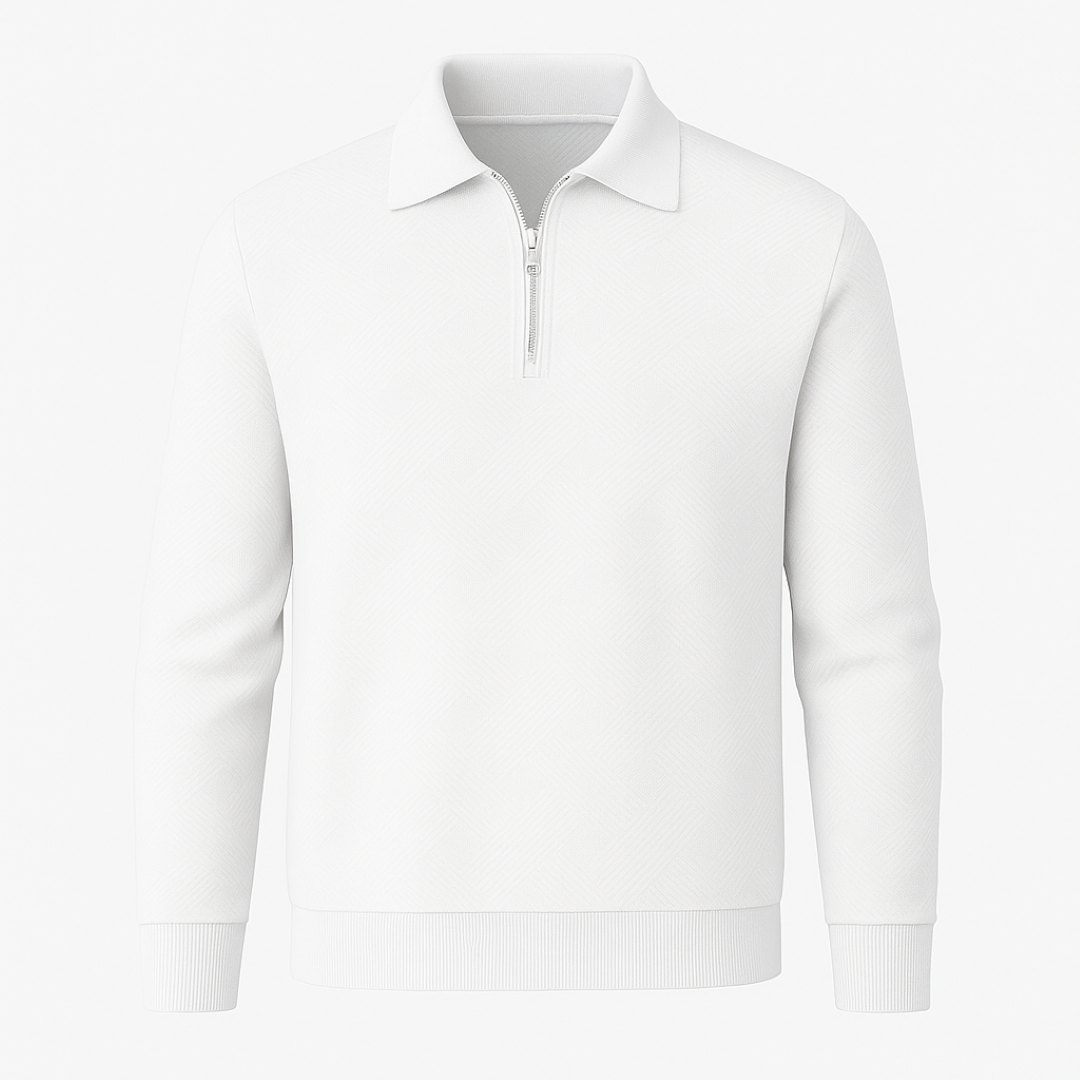 Textured Quarter-Zip Pullover with a Slim Modern Fit