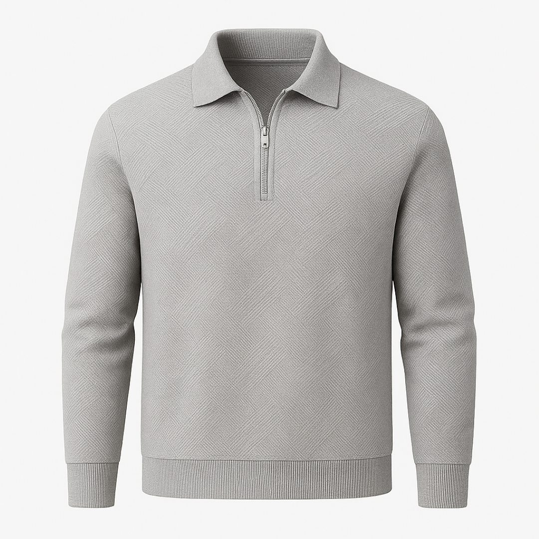 Textured Quarter-Zip Pullover with a Slim Modern Fit