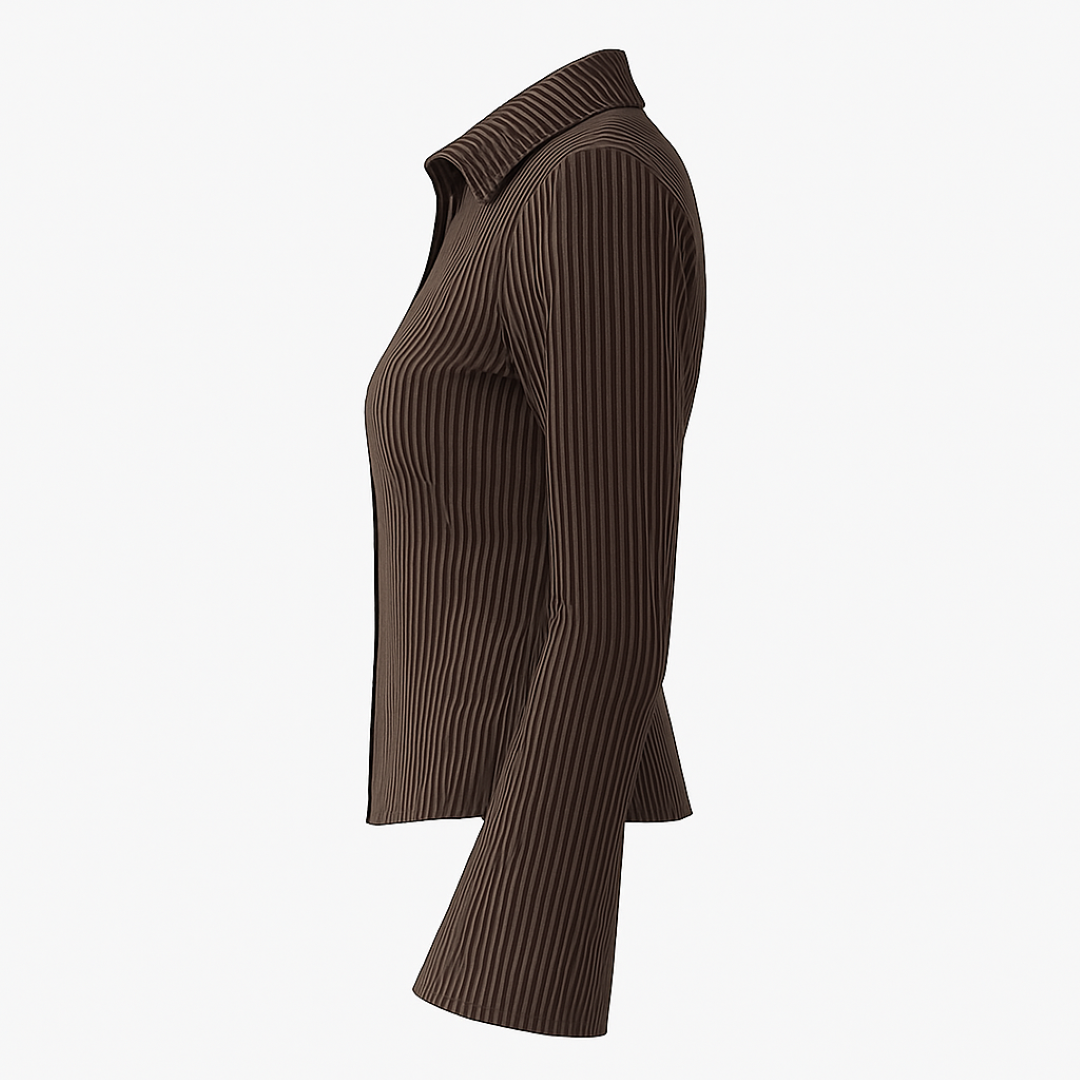 Blusa de rayas de corte ajustado con mangas anchas y acampanadas