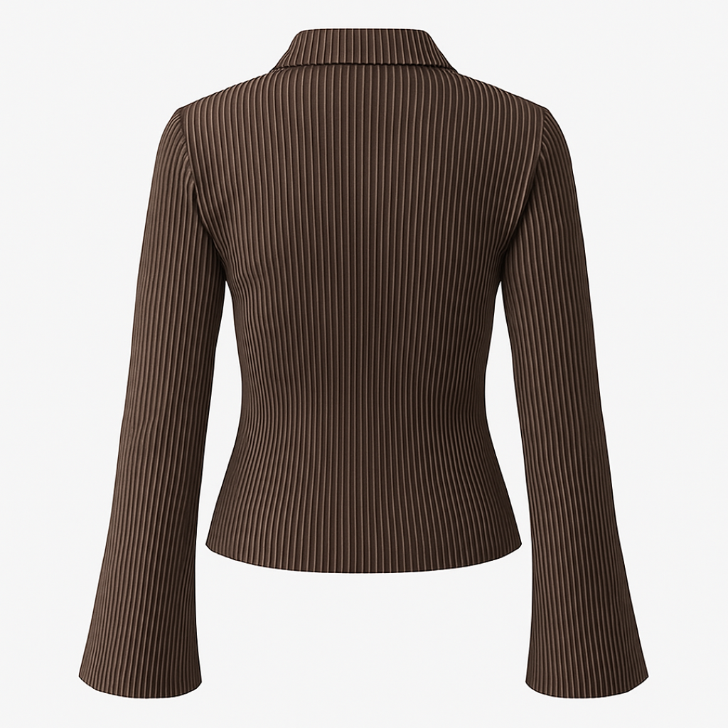Blusa de rayas de corte ajustado con mangas anchas y acampanadas