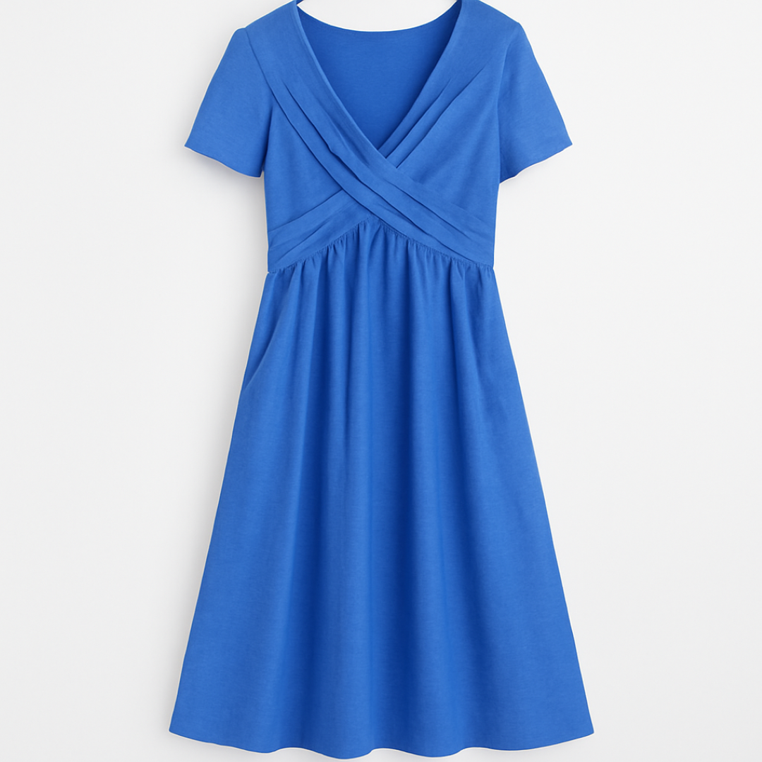 Vestido cruzado holgado con cinturón ajustable para el día y la noche