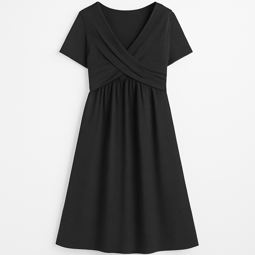 Vestido cruzado holgado con cinturón ajustable para el día y la noche