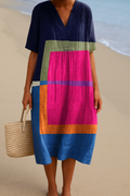 Colour block-klänning för vardag och speciella tillfällen