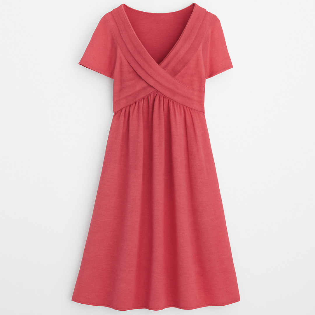 Vestido cruzado holgado con cinturón ajustable para el día y la noche