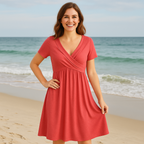Relaxed Wrap Dress with Adjustable Belt for Day to Night