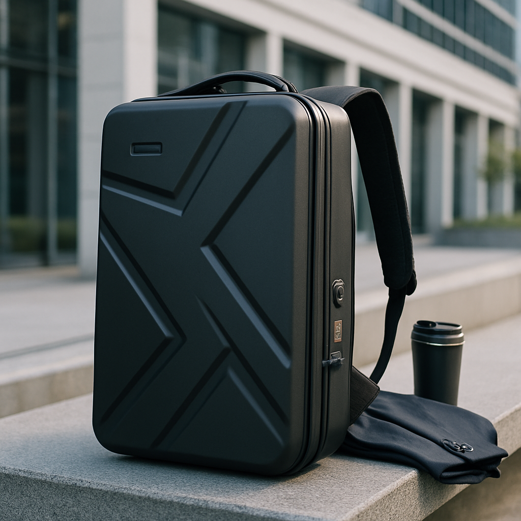 Mochila resistente de carcasa rígida de ABS con puerto USB integrado
