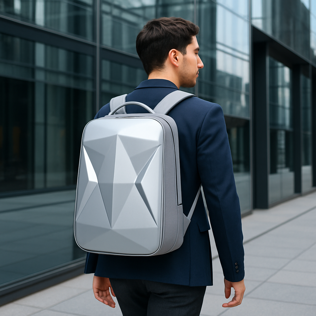 Mochila rígida resistente al agua con puerto de carga USB