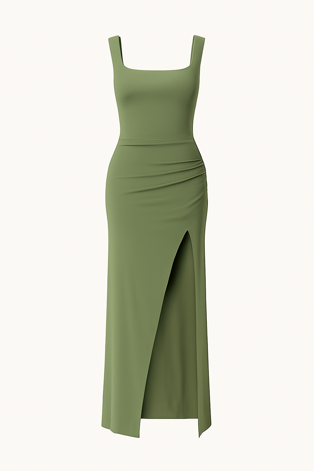 Klänning med öppen rygg och sidoslits för kvällsbruk