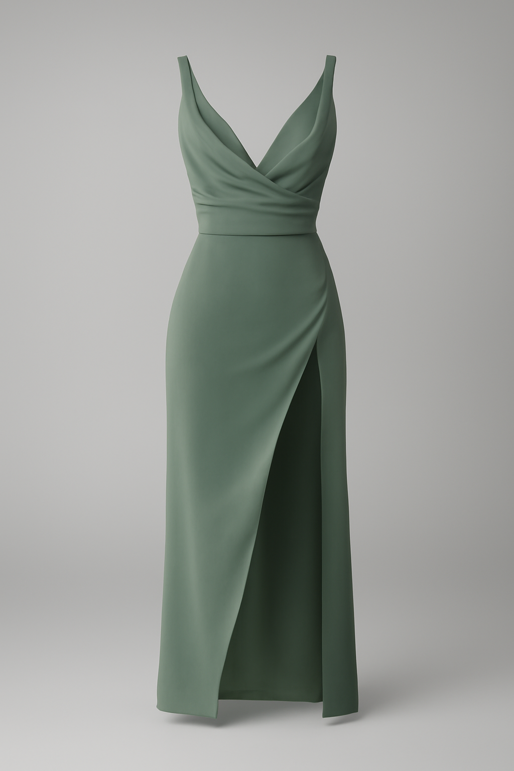 Vestido midi drapeado con abertura lateral para la noche
