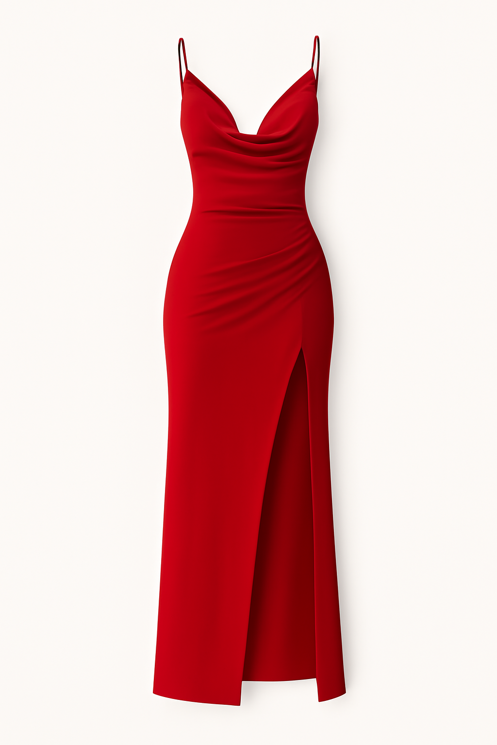 Vestido midi drapeado con abertura lateral para la noche