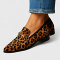 Mocasines sin cordones con estampado de leopardo y empeine firme