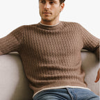 Slim-Fit Knitted V-Neck Jumper for Men, All Season