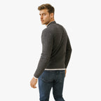 Slim-Fit Knitted V-Neck Jumper for Men, All Season