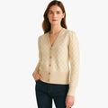 Breathable Sequin Jacquard Cardigan with Long Sleeves