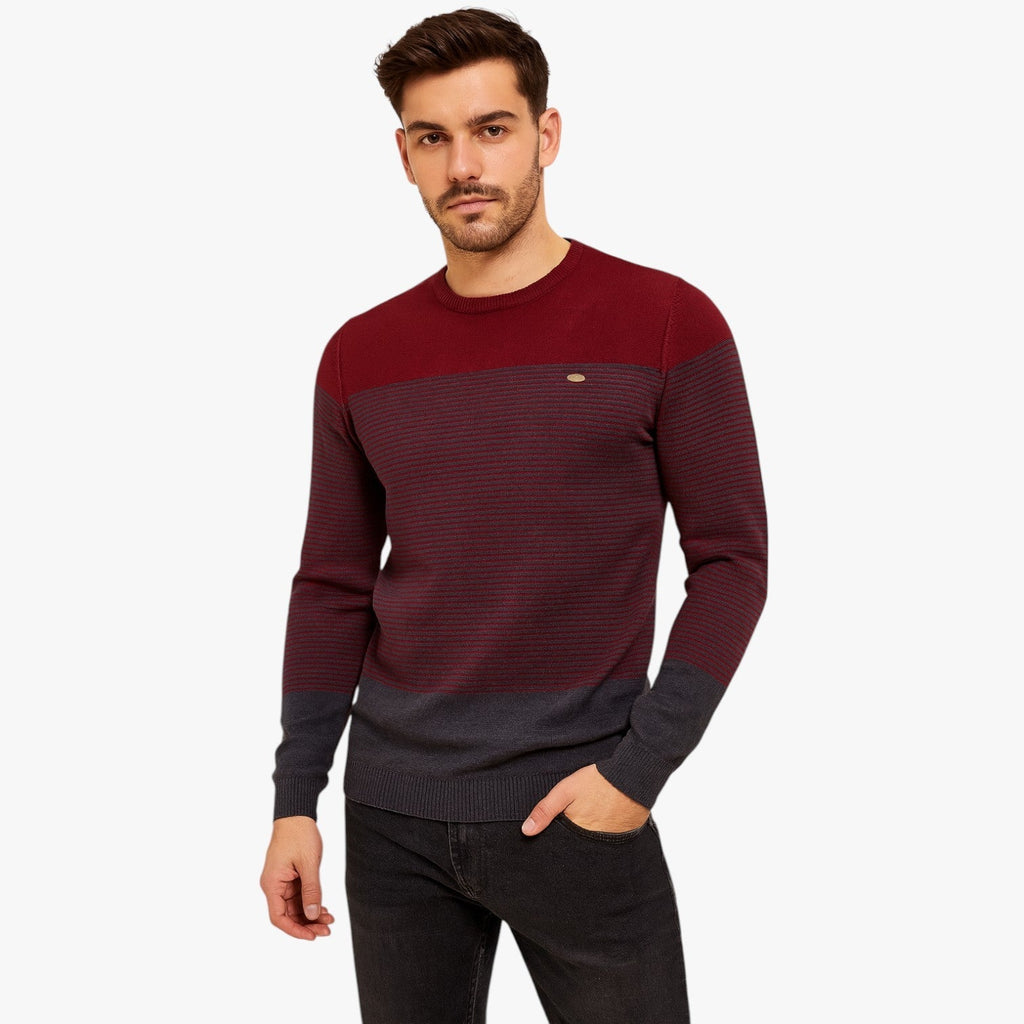 Slim-Fit Striped Crewneck Jumper for Men