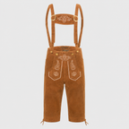 Suede-Look Knee Breeches with Traditional Embroidery
