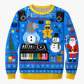 Festive Animal-Print Christmas Sweater with Long Sleeves