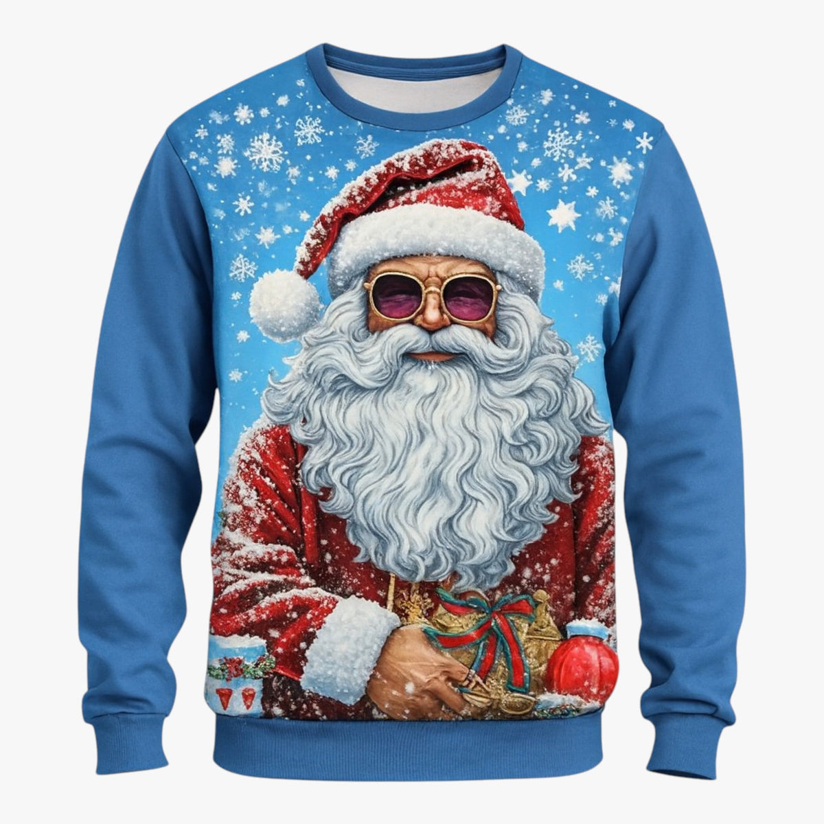 Men's Festive Christmas Sweater with 3D Music Print