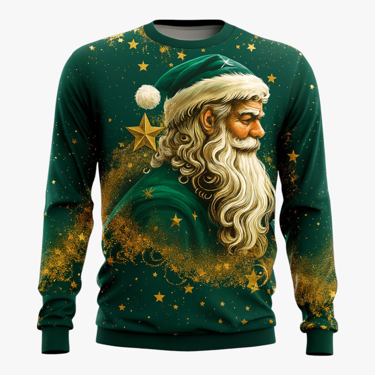 Men's Festive Christmas Sweater with 3D Music Print