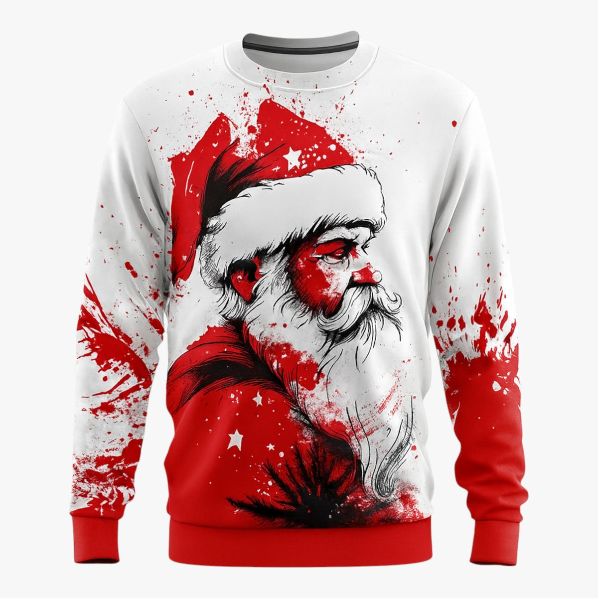 Men's Festive Christmas Sweater with 3D Music Print
