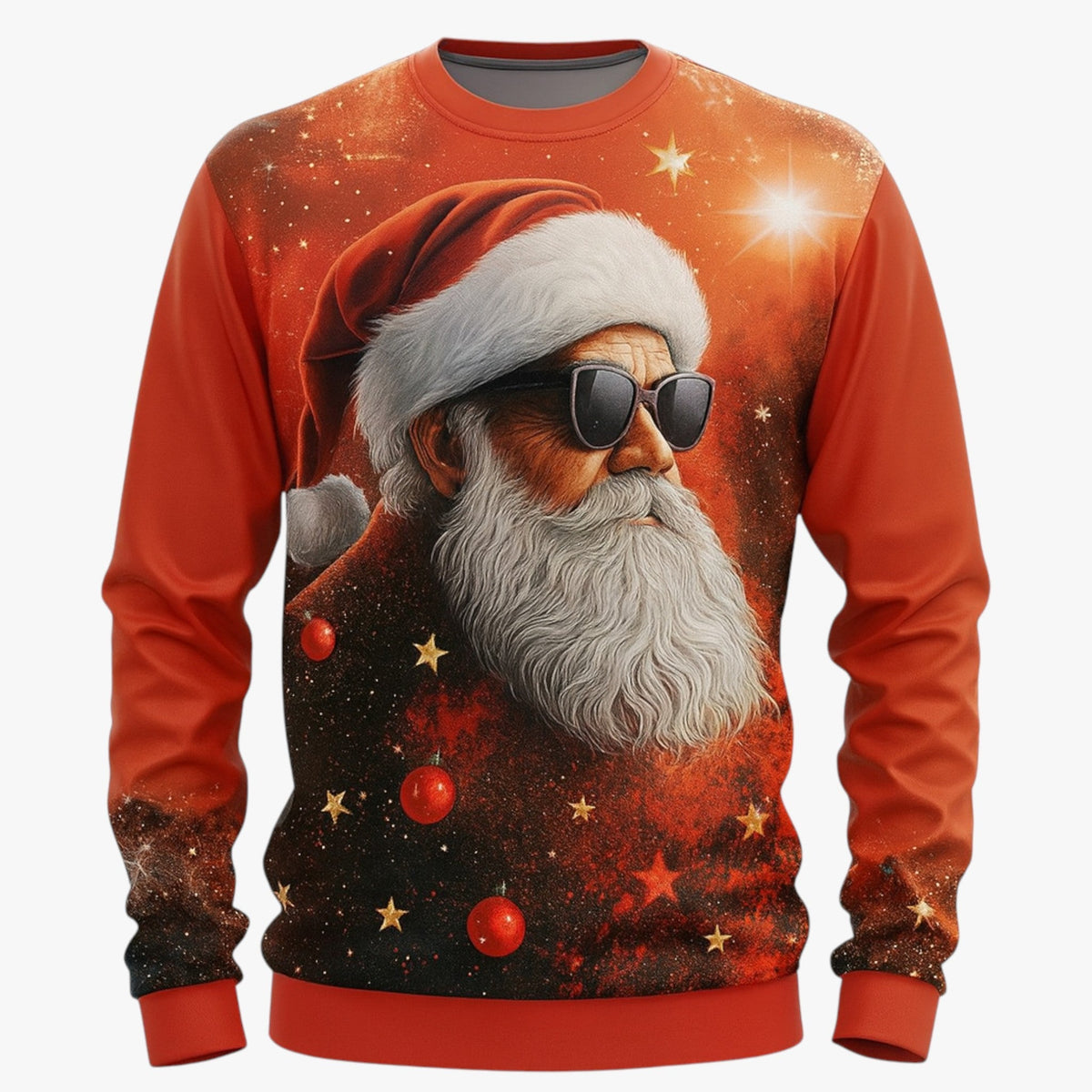 Men's Festive Christmas Sweater with 3D Music Print