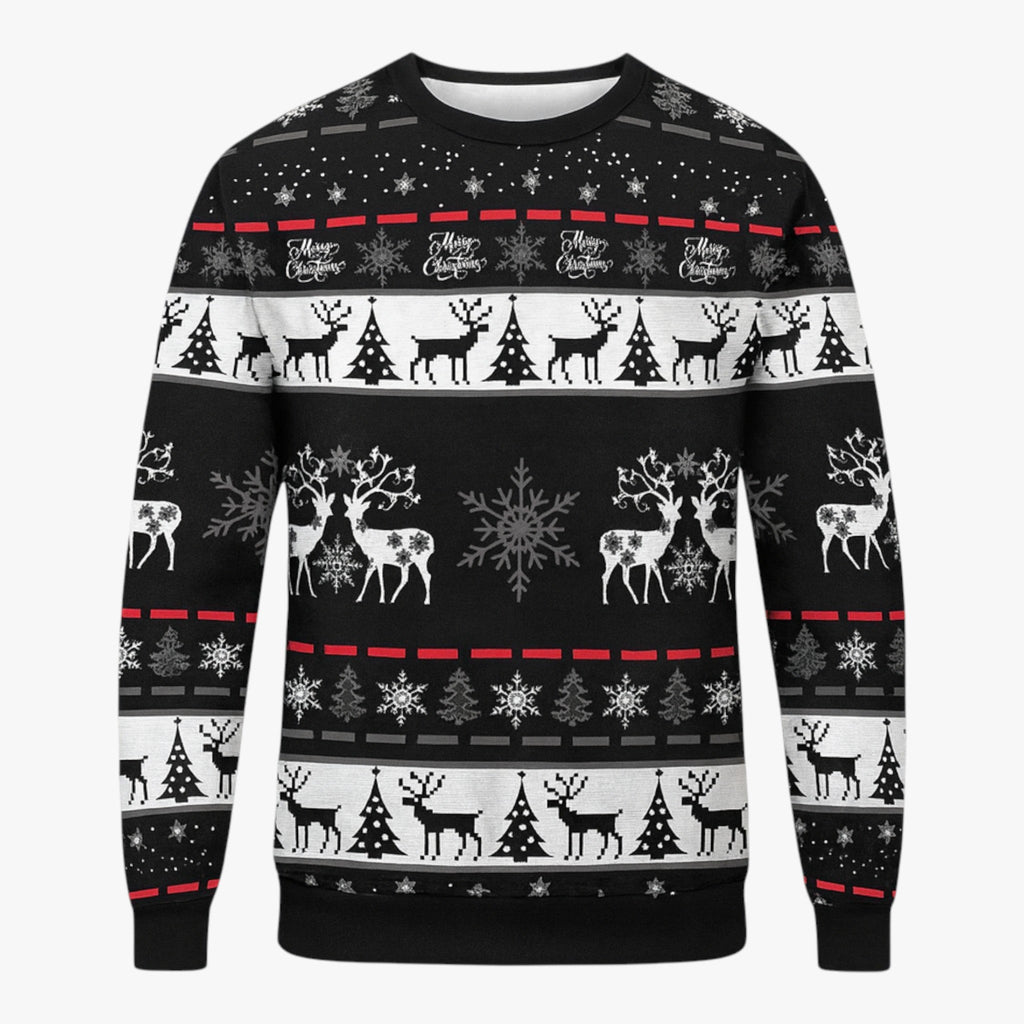 Reindeer Print Christmas Jumper in Soft Acrylic
