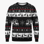 Reindeer Print Christmas Jumper in Soft Acrylic