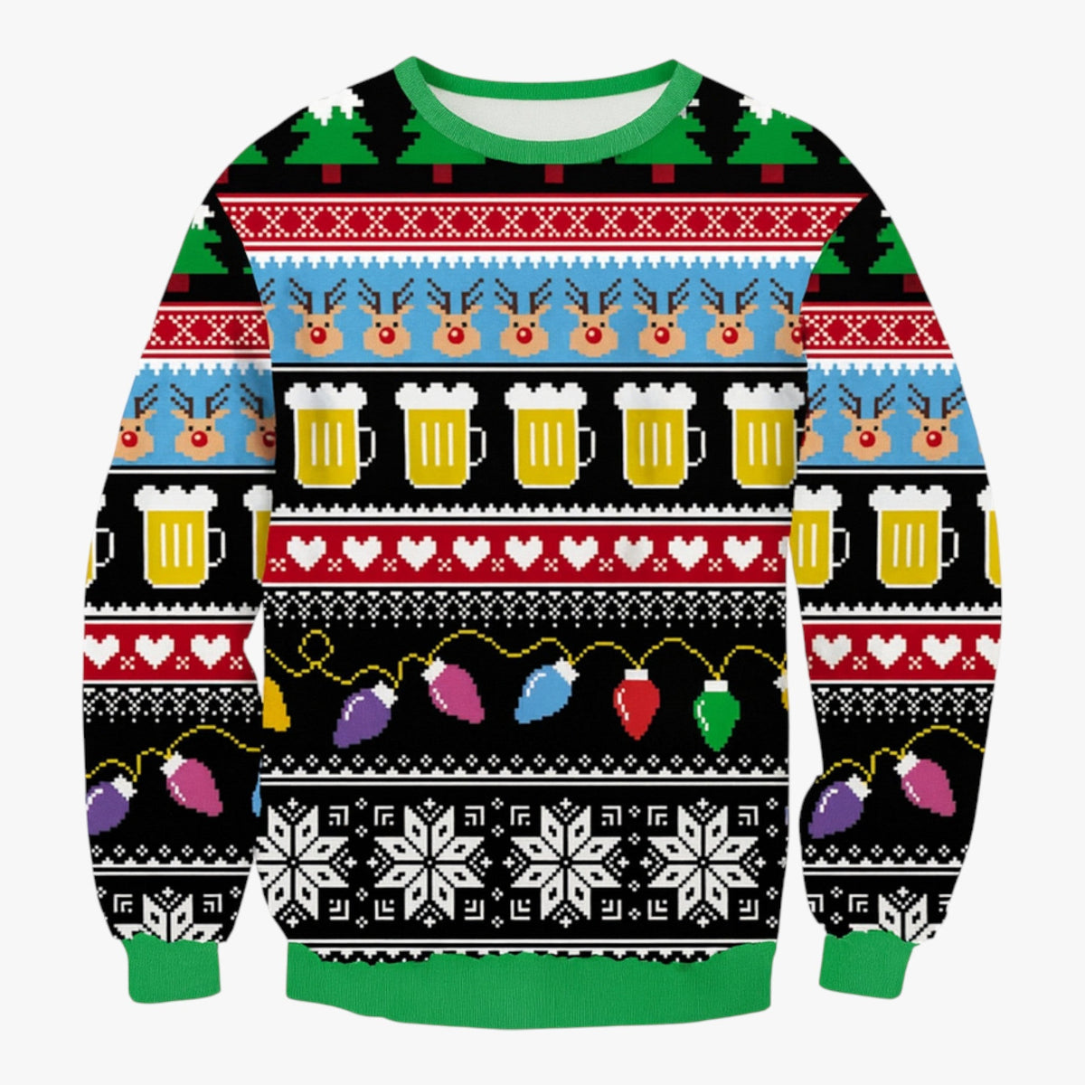 Reindeer Print Christmas Jumper in Soft Acrylic