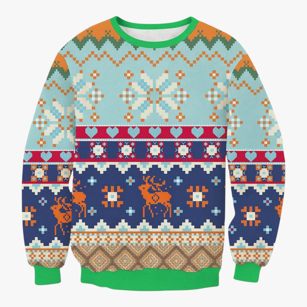 Reindeer Print Christmas Jumper in Soft Acrylic