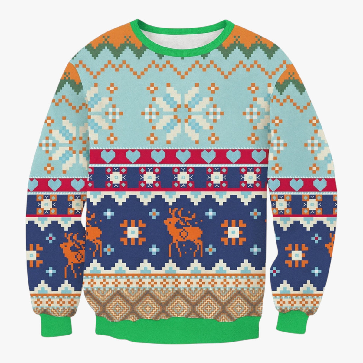 Reindeer Print Christmas Jumper in Soft Acrylic
