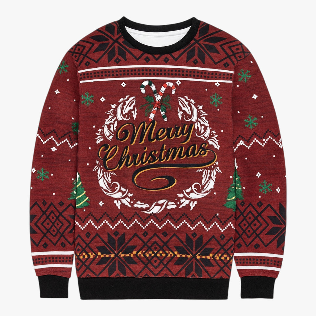 Reindeer Print Christmas Jumper in Soft Acrylic