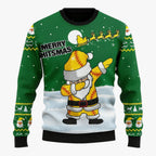 Festive Printed Christmas Knit Sweater with Crew Neck