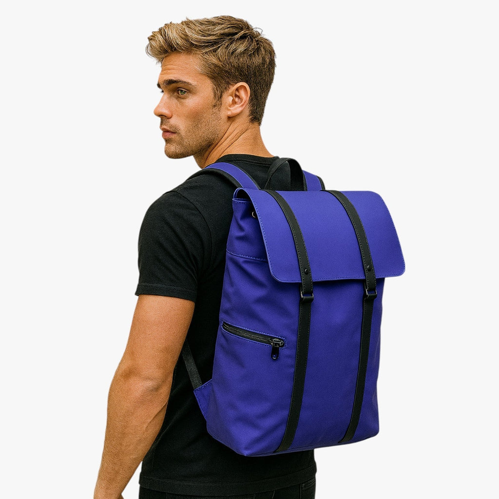 Water-Resistant Vintage-Style PU Leather Backpack