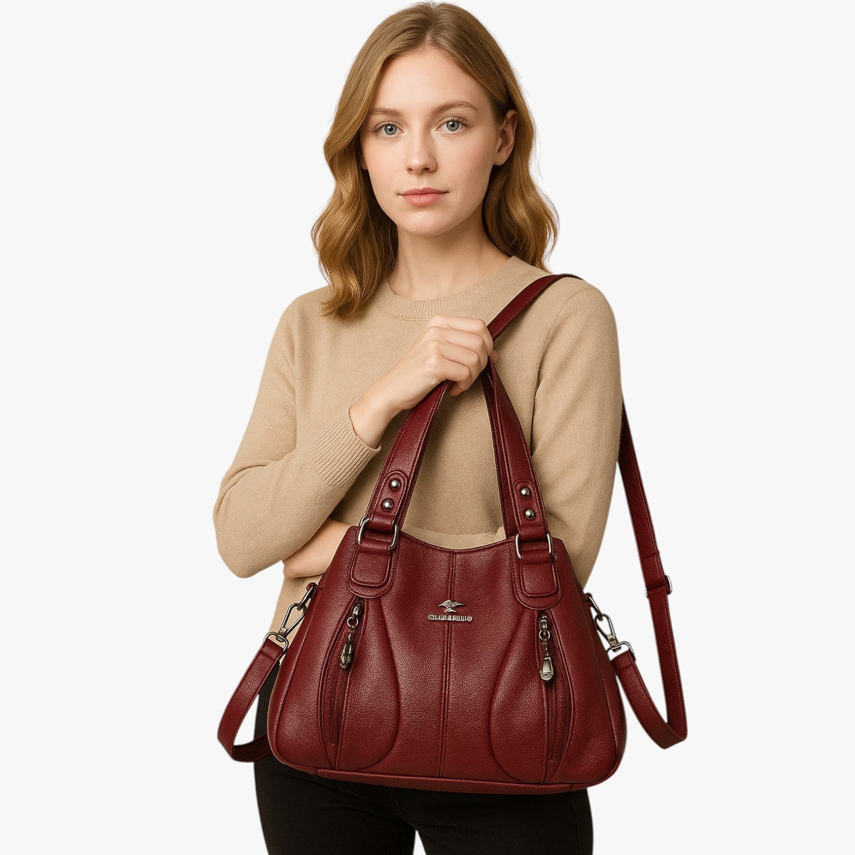 PU Leather Shoulder Bag with Adjustable Strap