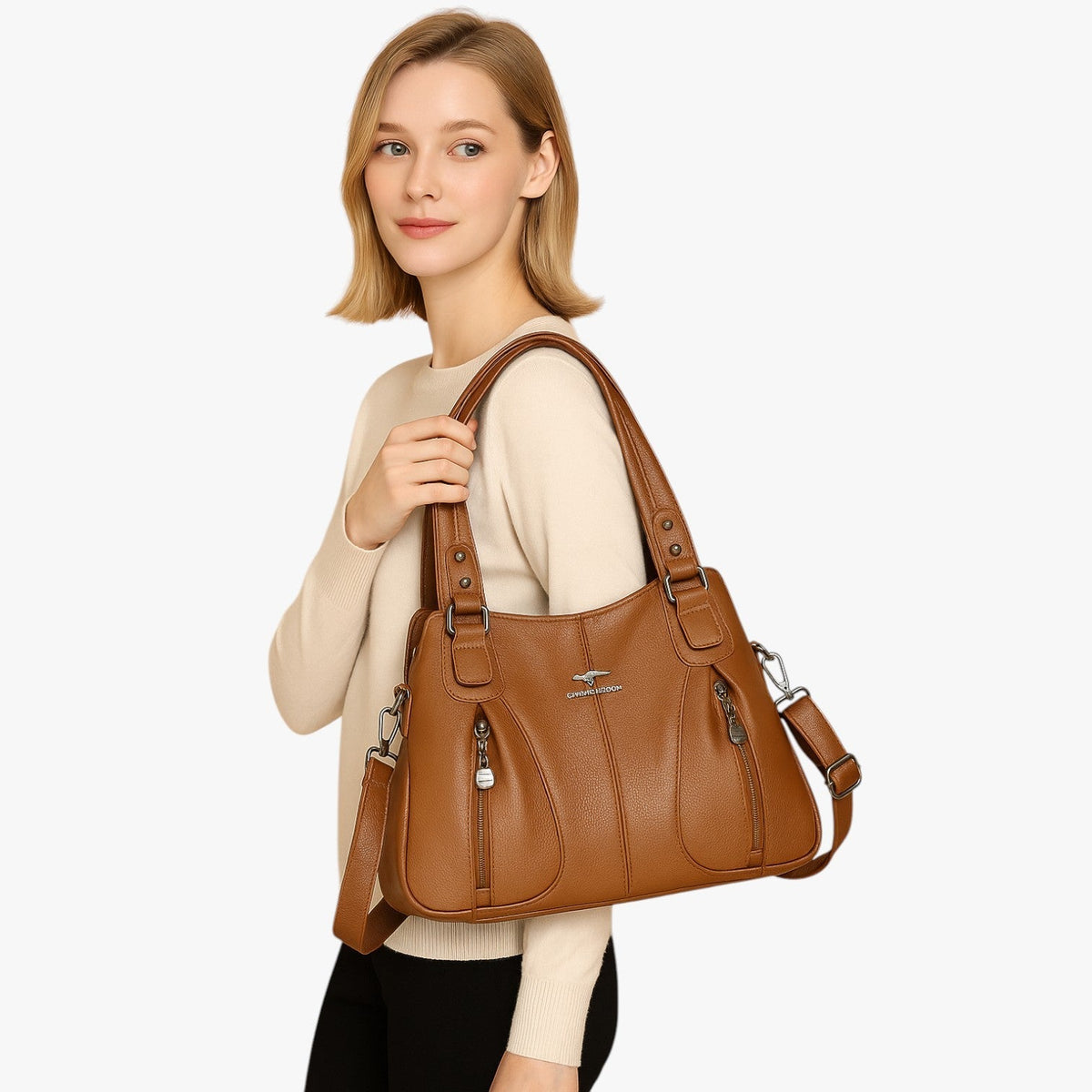 PU Leather Shoulder Bag with Adjustable Strap