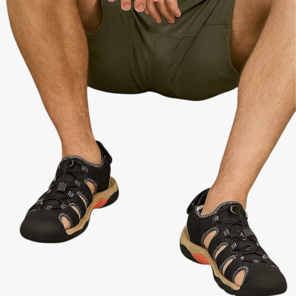 Closed-Toe Hiking Boots with Slip-Resistant Rubber Sole