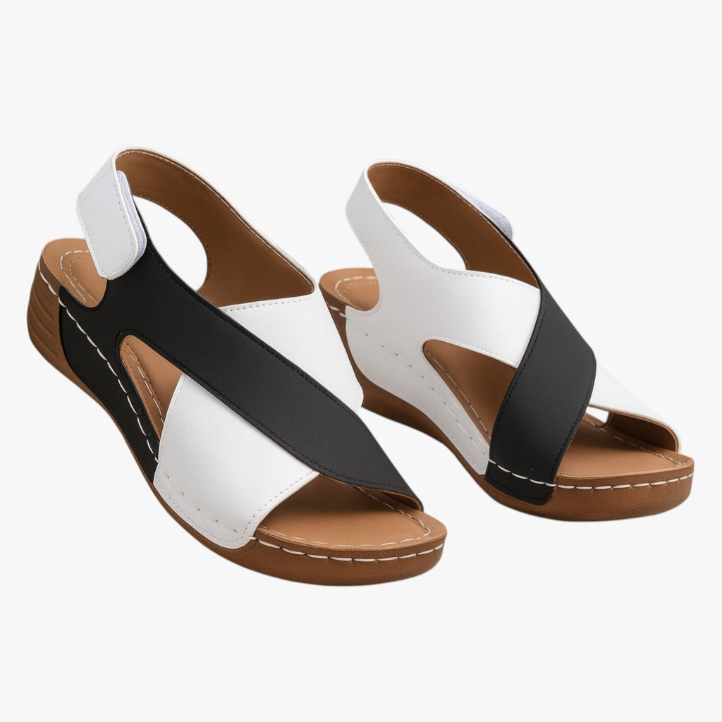 Sandalias de cuña con diseño transpirable de puntera abierta