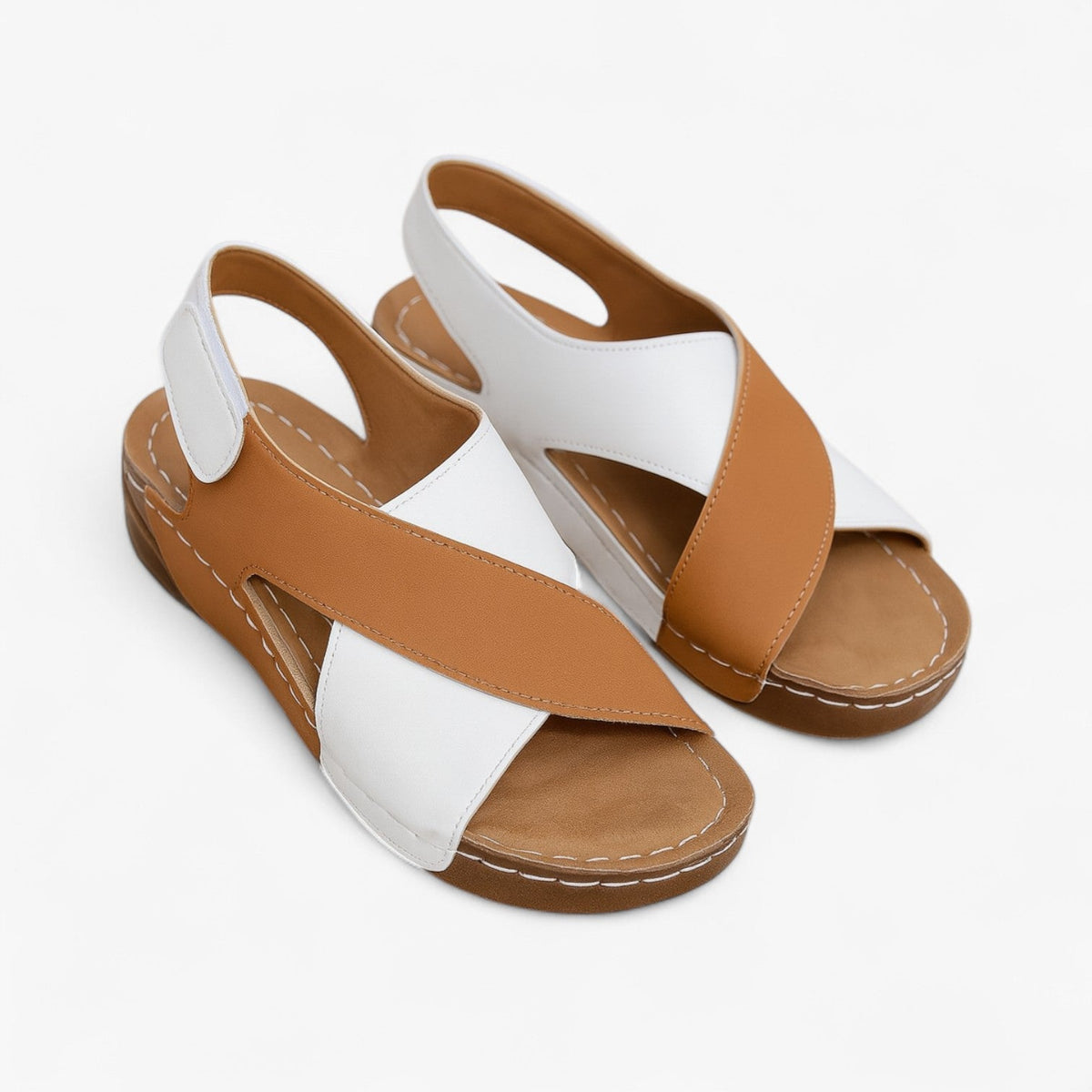Sandalias de cuña con diseño transpirable de puntera abierta