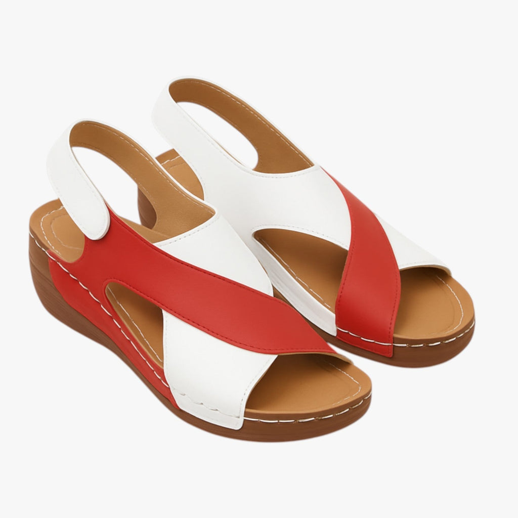 Sandalias de cuña con diseño transpirable de puntera abierta