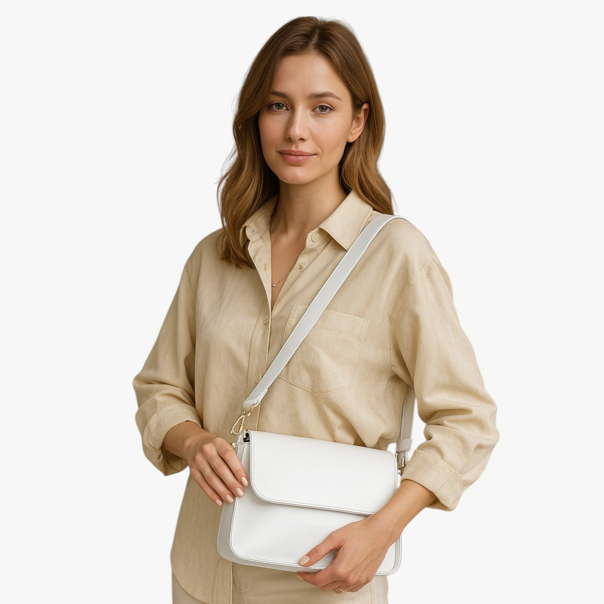 Mini bolso de hombro en piel vegana con cierre magnético